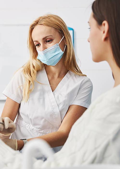 Attentive Orthodontist In Mask Pointing With Dental Probe At X Ray 1314217636 6720x4480