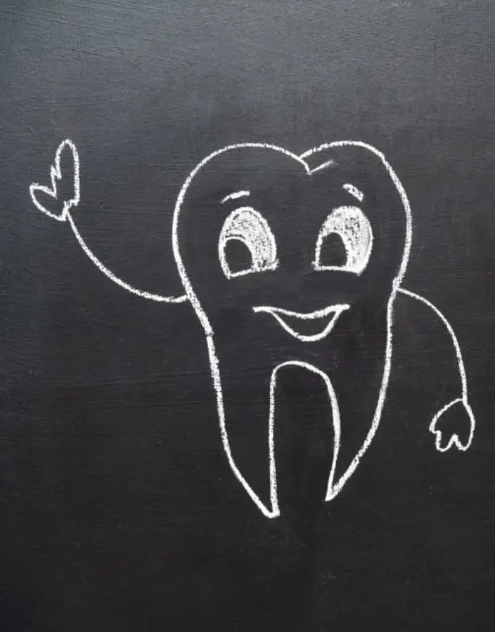 Happy Chalky Teeth On Blackboard