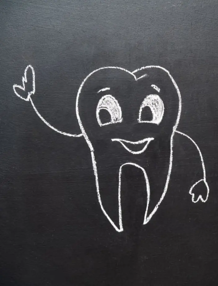 Happy Chalky Teeth On Blackboard